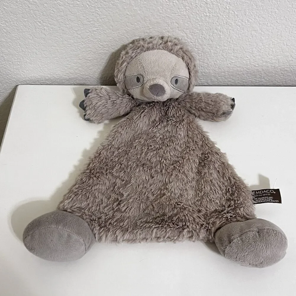Demdaco Sloth Flat Security Blanket Rattle Lovey Lovie Plush 2019